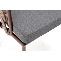  "Диего" стул плетеный из роупа, каркас из стали коричневый (RAL8016) муар, роуп коричневый круглый, ткань серая, фото 7 