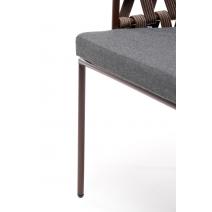  "Диего" стул плетеный из роупа, каркас из стали коричневый (RAL8016) муар, роуп коричневый круглый, ткань серая, фото 9 
