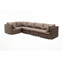  "Лунго" трансформирующийся диван из искусственного ротанга (гиацинт), цвет коричневый, фото 1 
