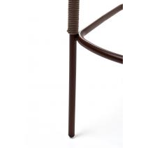  "Марсель" стул барный плетеный из роупа, каркас из стали коричневый (RAL8016) муар, роуп коричневый круглый, ткань темно-серая, фото 7 