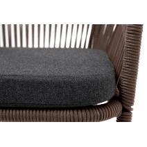  "Марсель" стул барный плетеный из роупа, каркас из стали коричневый (RAL8016) муар, роуп коричневый круглый, ткань темно-серая, фото 8 