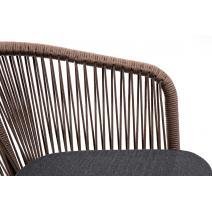  "Марсель" стул плетеный из роупа, каркас алюминий коричневый (RAL8016) муар, роуп коричневый круглый, ткань темно-серая, фото 4 