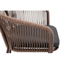  "Марсель" стул плетеный из роупа, каркас алюминий коричневый (RAL8016) муар, роуп коричневый круглый, ткань темно-серая, фото 5 