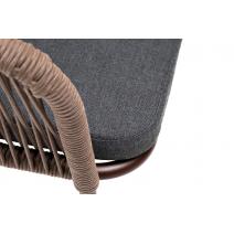  "Марсель" стул плетеный из роупа, каркас алюминий коричневый (RAL8016) муар, роуп коричневый круглый, ткань темно-серая, фото 6 