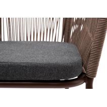  "Марсель" стул плетеный из роупа, каркас алюминий коричневый (RAL8016) муар, роуп коричневый круглый, ткань темно-серая, фото 7 