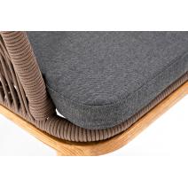 "Марсель" стул плетеный из роупа, основание дуб, роуп коричневый круглый, ткань темно-серая, фото 6 