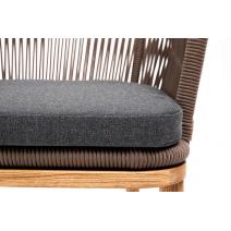  "Марсель" стул плетеный из роупа, основание дуб, роуп коричневый круглый, ткань темно-серая, фото 7 