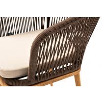  "Марсель" стул плетеный из роупа, основание дуб, роуп коричневый круглый, ткань бежевая, фото 5 