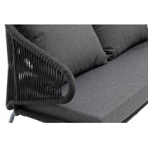  "Милан" диван 2-местный плетеный из роупа, каркас алюминий темно-серый (RAL7024), роуп темно-серый круглый, ткань темно-серая, фото 5 