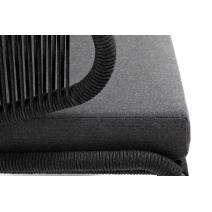  "Милан" диван 2-местный плетеный из роупа, каркас алюминий темно-серый (RAL7024), роуп темно-серый круглый, ткань темно-серая, фото 6 