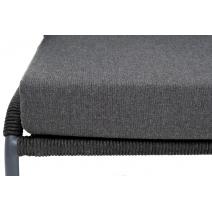  "Милан" диван 2-местный плетеный из роупа, каркас алюминий темно-серый (RAL7024), роуп темно-серый круглый, ткань темно-серая, фото 7 