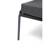  "Милан" диван 2-местный плетеный из роупа, каркас алюминий темно-серый (RAL7024), роуп темно-серый круглый, ткань темно-серая, фото 8 