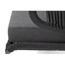  "Милан" диван 2-местный плетеный из роупа, каркас алюминий темно-серый (RAL7024), роуп темно-серый круглый, ткань темно-серая, фото 9 