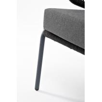  "Милан" диван 3-местный плетеный из роупа, каркас алюминий темно-серый (RAL7024), роуп темно-серый круглый, ткань темно-серая, фото 11 