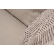  "Милан" лаунж-зона 5-местная плетеная из роупа (веревки), каркас алюминиевый белый, роуп бежевый, фото 3 