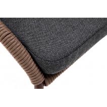  "Милан" стул плетеный из роупа, каркас алюминий коричневый (RAL8016), роуп коричневый круглый, ткань темно-серая, фото 6 