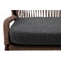  "Милан" стул плетеный из роупа, каркас алюминий коричневый (RAL8016), роуп коричневый круглый, ткань темно-серая, фото 7 