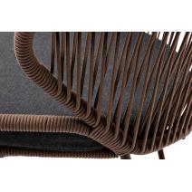  "Милан" стул плетеный из роупа, каркас алюминий коричневый (RAL8016), роуп коричневый круглый, ткань темно-серая, фото 8 