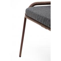 "Милан" стул плетеный из роупа, каркас алюминий коричневый (RAL8016), роуп коричневый круглый, ткань темно-серая, фото 9 