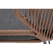  "Милан" стул плетеный из роупа, каркас алюминий серый (RAL7022), роуп коричневый круглый, ткань темно-серая, фото 7 