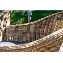  "Равенна" плетеное кресло из искусственного ротанга, цвет соломенный с серой подушкой, фото 33 