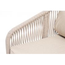  "Канны" диван 2-местный плетеный из роупа, основание дуб, роуп бежевый круглый, ткань бежевая, фото 5 