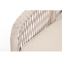  "Канны" диван 2-местный плетеный из роупа, основание дуб, роуп бежевый круглый, ткань бежевая, фото 6 