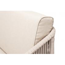  "Канны" диван 2-местный плетеный из роупа, основание дуб, роуп бежевый круглый, ткань бежевая, фото 9 