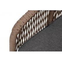  "Канны" диван 2-местный плетеный из роупа, основание дуб, роуп коричневый круглый, ткань темно-серая, фото 6 