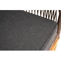  "Канны" диван 2-местный плетеный из роупа, основание дуб, роуп коричневый круглый, ткань темно-серая, фото 9 