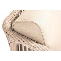  "Канны" кресло плетеное из роупа, основание дуб, роуп бежевый круглый, ткань бежевая, фото 9 