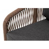  "Канны" кресло плетеное из роупа, основание дуб, роуп коричневый круглый, ткань темно-серая, фото 5 