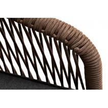 "Канны" кресло плетеное из роупа, основание дуб, роуп коричневый круглый, ткань темно-серая, фото 6 