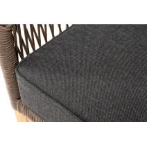  "Канны" кресло плетеное из роупа, основание дуб, роуп коричневый круглый, ткань темно-серая, фото 7 