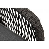  "Канны" кресло плетеное из роупа, основание дуб, роуп темно-серый круглый, ткань темно-серая, фото 6 