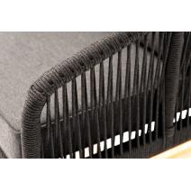  "Канны" кресло плетеное из роупа, основание дуб, роуп темно-серый круглый, ткань темно-серая, фото 7 