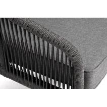  "Канны" диван модульный плетеный из роупа, каркас алюминий темно-серый (RAL7024), роуп темно-серый круглый, ткань темно-серая, фото 4 
