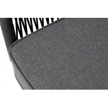  "Канны" диван модульный плетеный из роупа, каркас алюминий темно-серый (RAL7024), роуп темно-серый круглый, ткань темно-серая, фото 8 