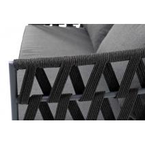  "Диего" диван 2-местный плетеный из роупа, каркас алюминий темно-серый (RAL7024), роуп темно-серый круглый, ткань темно-серая, фото 5 