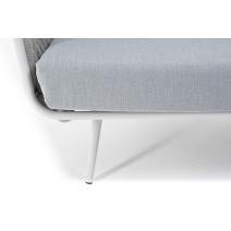  "Монако" диван 2-местный плетеный из роупа, каркас алюминий светло-серый, роуп светло-серый, ткань светло-серая, фото 8 