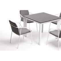  "Венето" обеденная группа на 4 персоны со стульями "Марокко", каркас белый, роуп серый, фото 5 