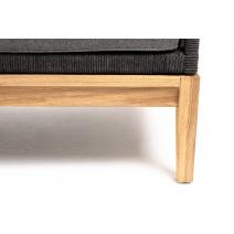  "Канны" диван 2-местный плетеный из роупа, основание дуб, роуп темно-серый круглый, ткань темно-серая, фото 4 