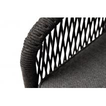  "Канны" кресло плетеное из роупа, каркас алюминий темно-серый (RAL7024) шагрень, роуп темно-серый круглый, ткань темно-серая, фото 6 
