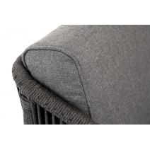  "Канны" кресло плетеное из роупа, каркас алюминий темно-серый (RAL7024) шагрень, роуп темно-серый круглый, ткань темно-серая, фото 8 
