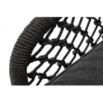  "Канны" кресло плетеное из роупа (узелки), основание дуб, роуп темно-серый круглый, ткань серая, фото 7 