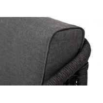  "Канны" кресло плетеное из роупа (узелки), основание дуб, роуп темно-серый круглый, ткань серая, фото 9 
