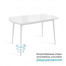  Стол раздвижной Винер GR, стекло белое / белый, фото 1 