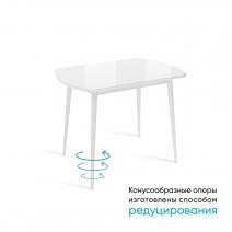  Стол раздвижной Винер мини R, стекло белое / белый, фото 1 