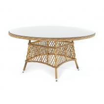  "Эспрессо" плетеный круглый стол, диаметр 150 см, цвет соломенный, фото 1 