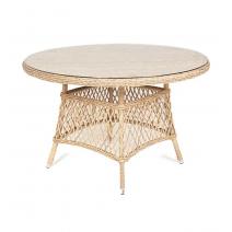  "Эспрессо" плетеный круглый стол, диаметр 118 см, цвет соломенный, фото 1 